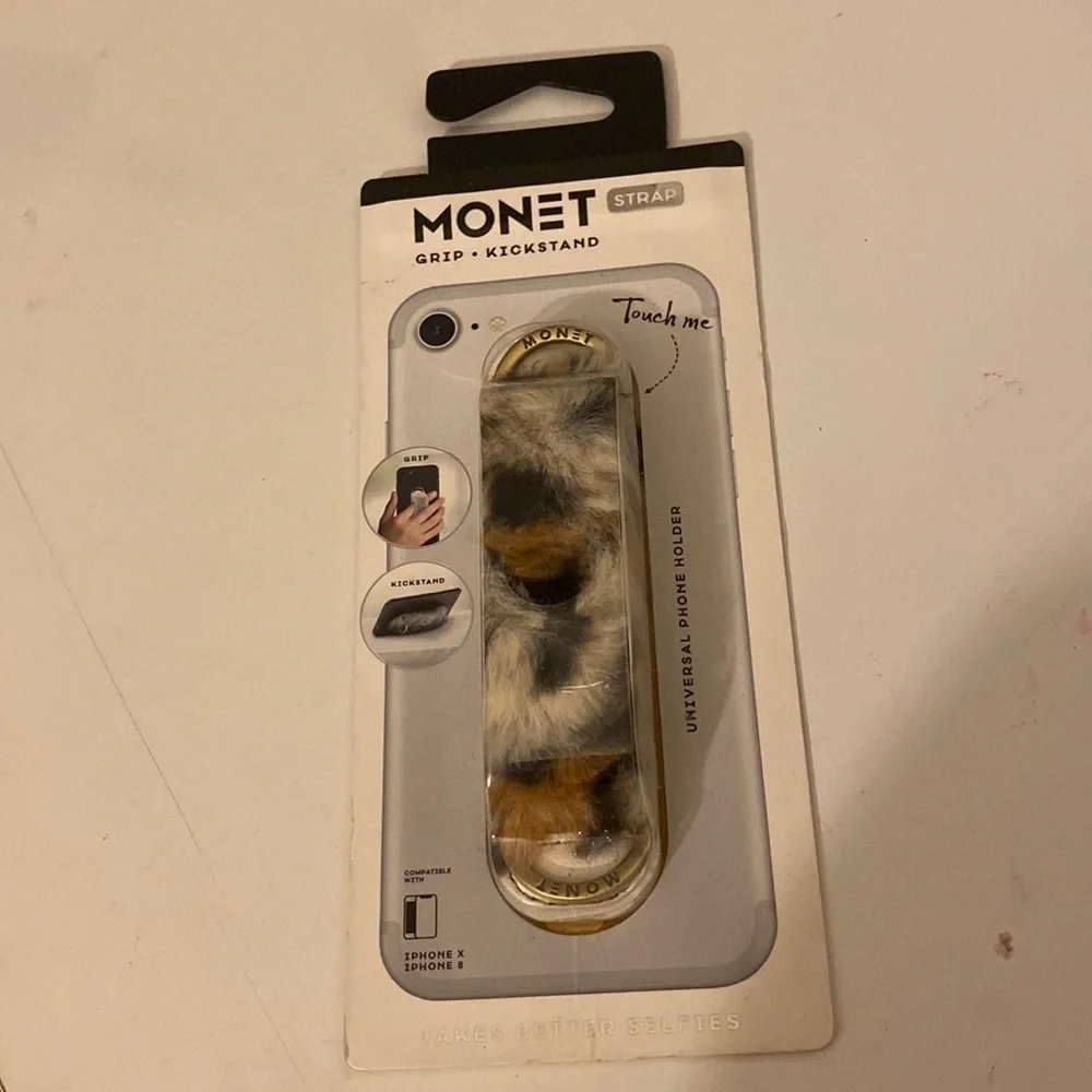 Monet strap | grip kickstand | leopard | universal iPhone holder